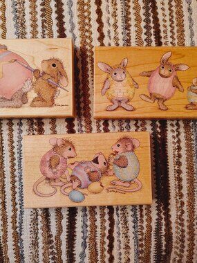 House Mouse Happy Hoppers Lot Of 3 Easter Rubber Stamps Stampabilities 2006
